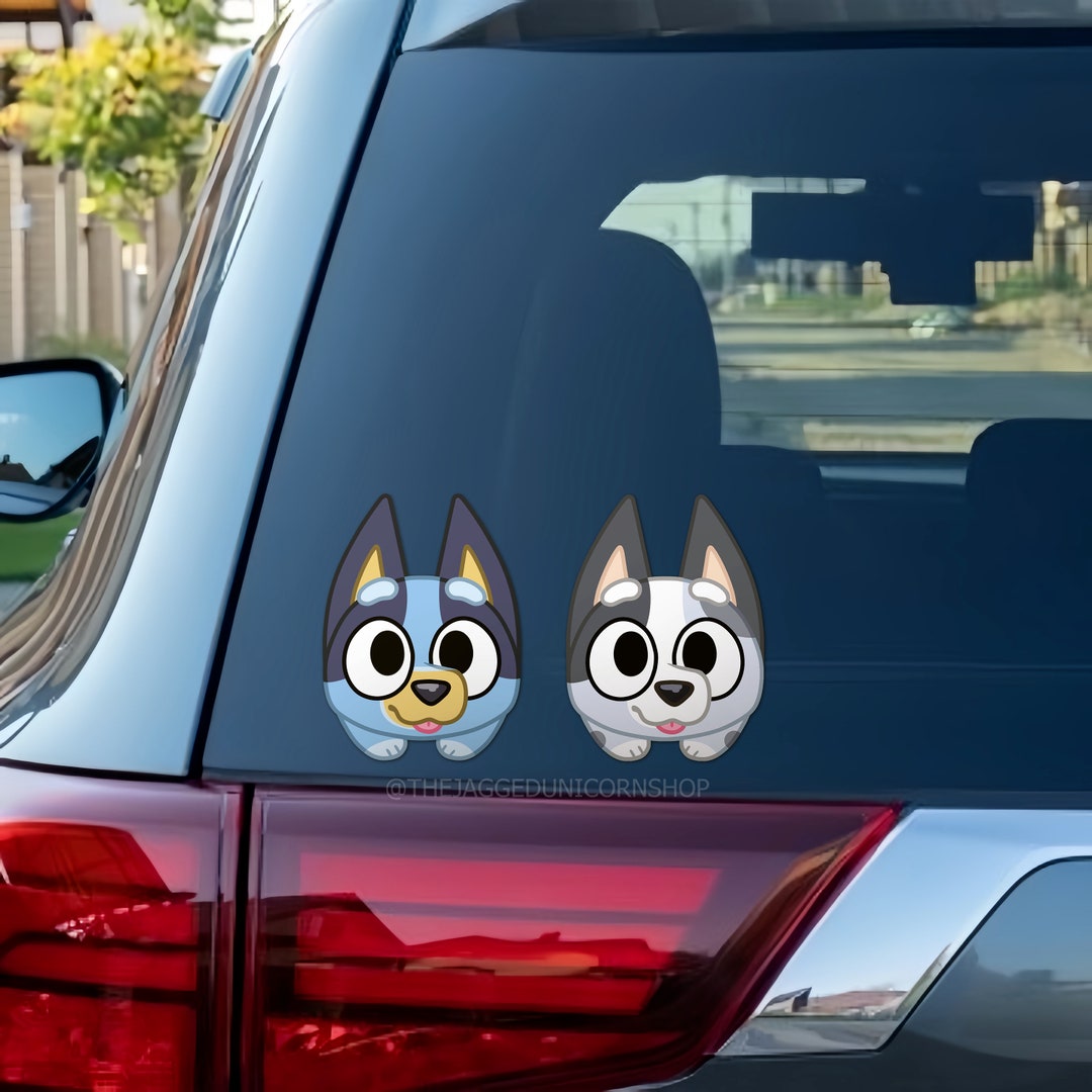 Blue Heeler Car Window Decals - Realistic Dog Stickers Pack Of 2 For Cars & Windows