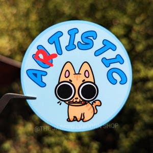 Künstlerischer Autistischer Aufkleber, Nerovielfalt, lustig, Katze, wasserdicht, glänzend, Vinyl, Geschenk, niedlich