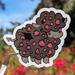 Sticker agneau démoniaque, imperméable, brillant, vinyle, cadeau, mignon, diable, enfer, paradis, mouton,