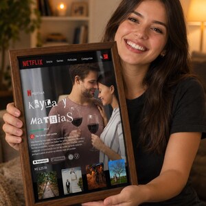 Netflix Style Photo Frame Template, Personalized Photo Poster, Editable Canva Template, Custom Movie Poster Gift, Digital Download