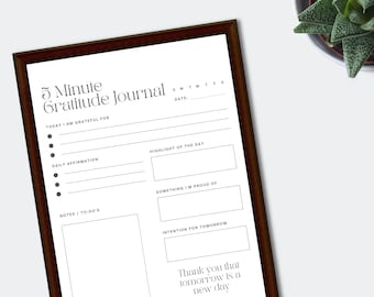 Digital Gratitude Journal with monthly check in pages