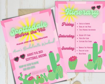 Scottsdale Bachelorette Invitation, Desert Bach Party (Digital)