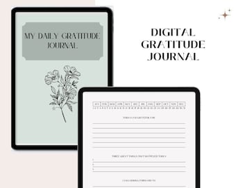 Digital tacksamhetsdagbok, 366 dagliga tacksamhetssidor, daglig reflektion, iPad digital planerare, GoodNotes tacksamhetsplanerare, daglig reflektion