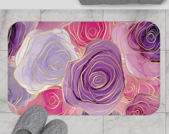 Bath Mat modern abstract floral design