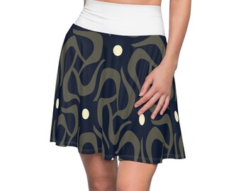 Women's Skater Skirt (AOP) Abstract cross shaped pattern