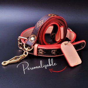 Repurposed luxury dog collar made from authentic upcycled Louis Vuitton  garment bag