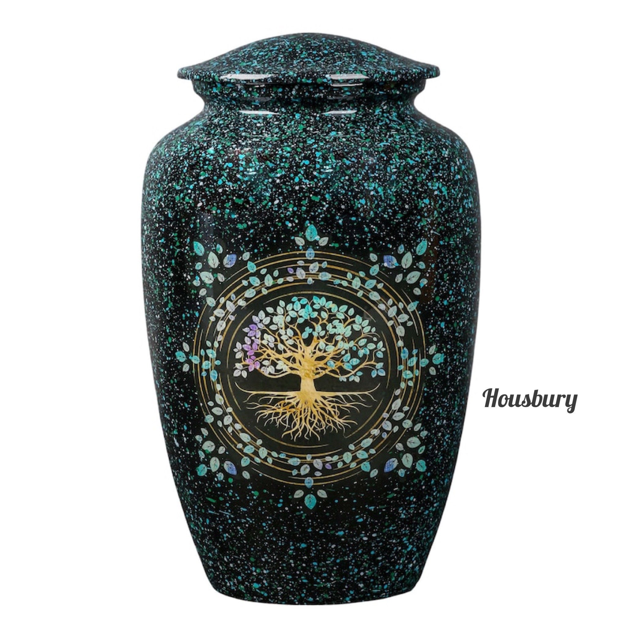 Urne Funéraire Sunset Beach – 10 Pouces – Aluminium Policoloré – Sac Velours Inclus – Adulte – Fabrication 2024