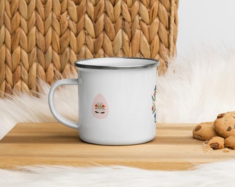 Easter enamel Mug / Easter mug / Coffee mug with easter decor