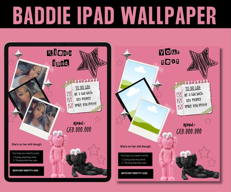 iPad Wallpaper,Pink aesthetic wallpaper, gradient wallpaper, IOS Wallpaper, IOS Home Screen, cute table wallpaper, instant download image 1