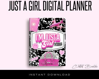 I’m Just A Girl Ultimate Digital Planner | GoodNotes Planner| composition Notebook Planner| All in one Planner| Everyday Planner