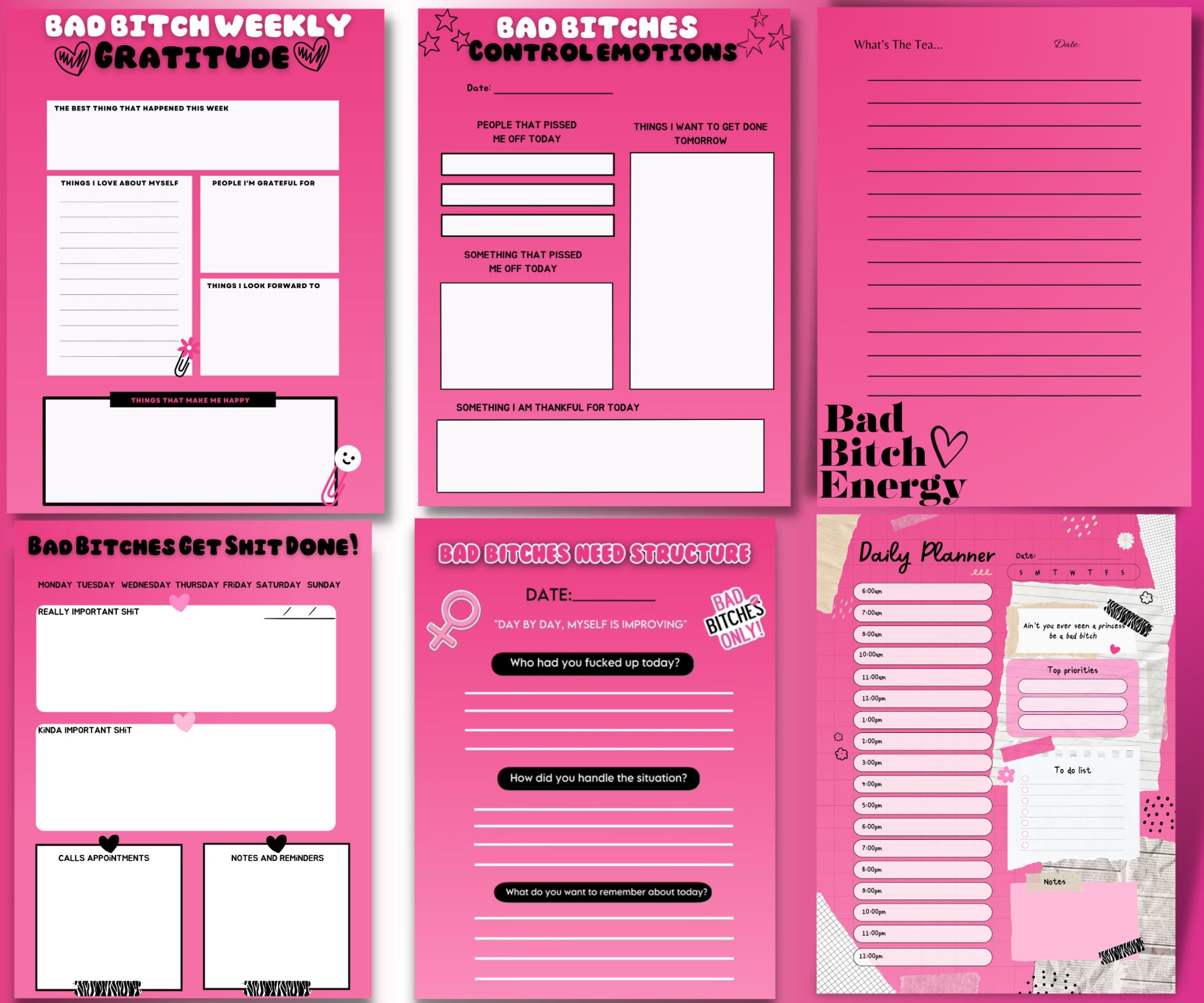 Bad Bitch Journal, Digital Planner, iPad Planner, 2024 Planner, Baddie ...