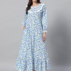 Victorian Nightgown For Women Long Sleeves Nightdress Vintage Inspired