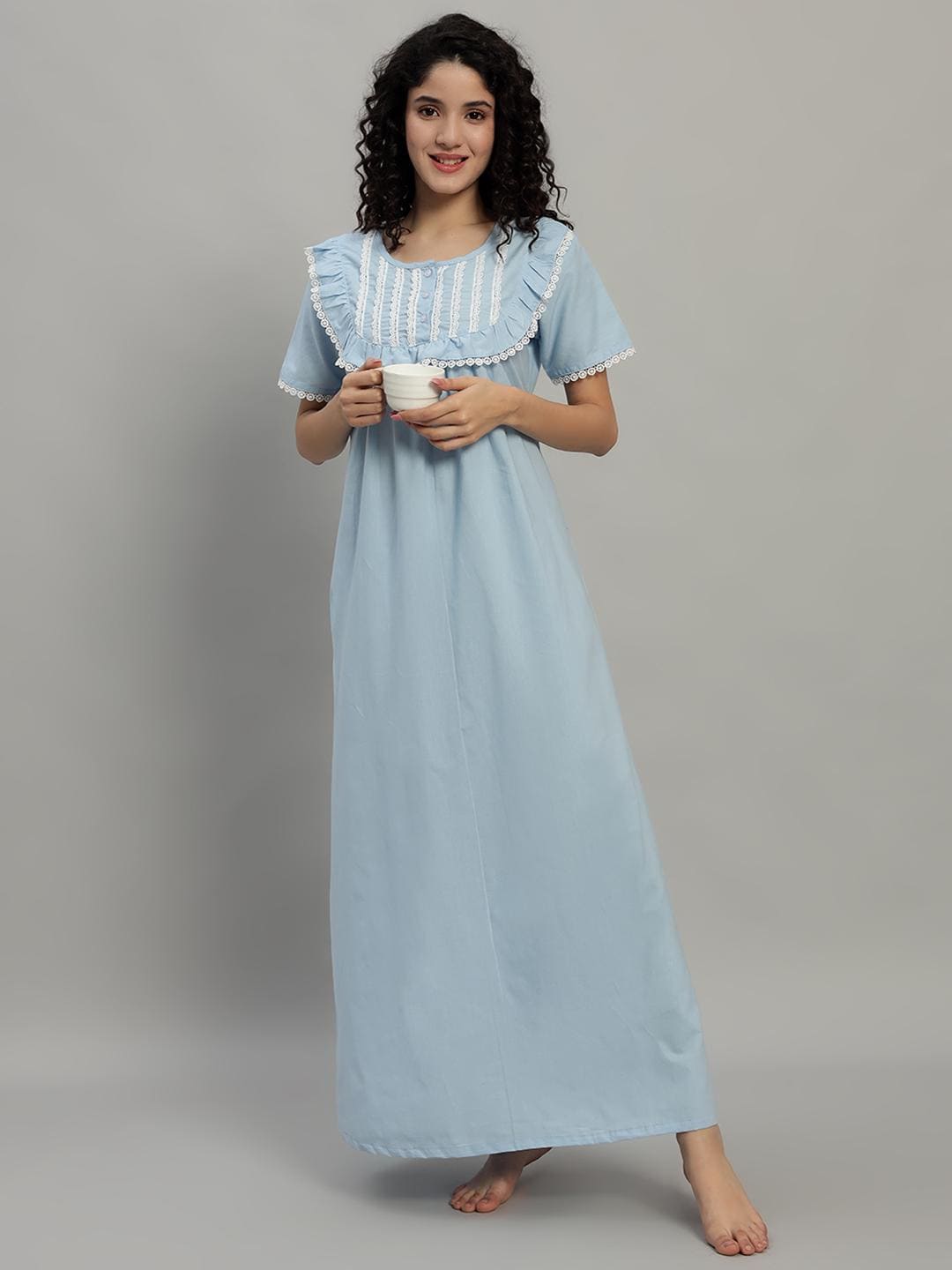 light blue nightgown dress 50s Light Blue Nightgown by Vanity Fair – Better Dresses Vintage