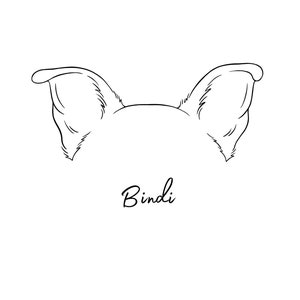 Custom Dog Ears Outline, Pet Tattoo Design, Digital Download