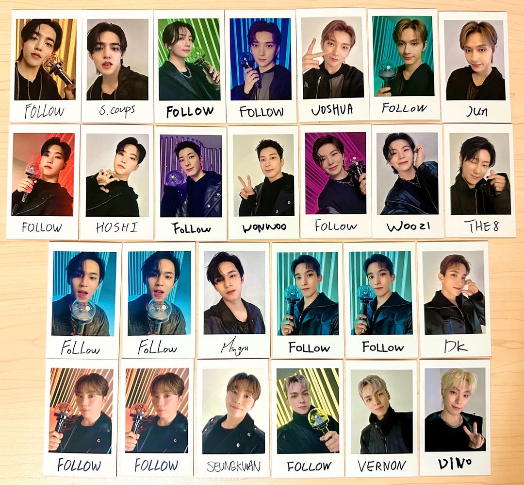 OFFICIAL SEVENTEEN Follow to Japan Instant Photo Sticker Card - Etsy