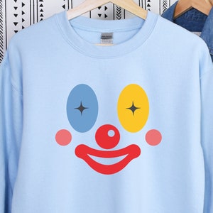 Clown Sweater Clown Sweatshirt Clowncore Clothing Halloween Shirt Kidcore Sweater Circus Joker Funny Koko Clown Cute Clown Gift Him Her image 1