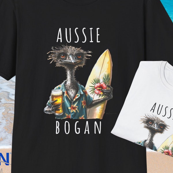 Chemise drôle Aussie Bogan T-shirt australien chemise fête de l'Australie 26 janvier vacances Australie BBQ plage chemise cadeau Aussie Mate bière émeu