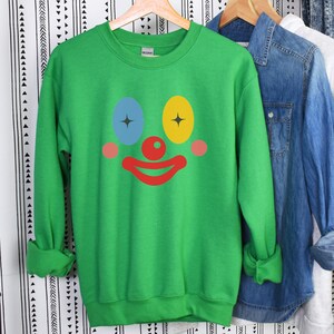 Clown Sweater Clown Sweatshirt Clowncore Clothing Halloween Shirt Kidcore Sweater Circus Joker Funny Koko Clown Cute Clown Gift Him Her image 7