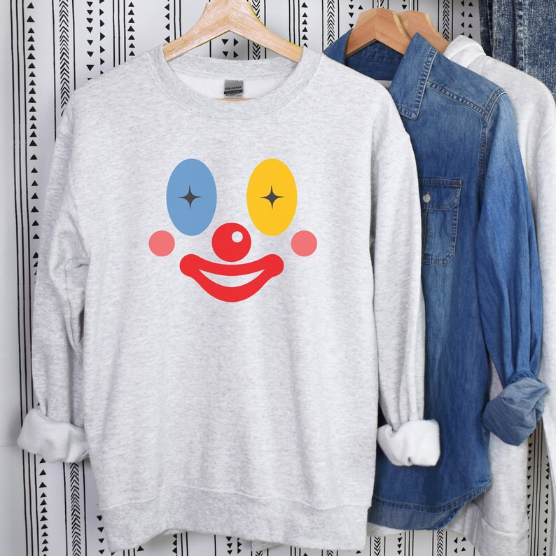 Clown Sweater Clown Sweatshirt Clowncore Clothing Halloween Shirt Kidcore Sweater Circus Joker Funny Koko Clown Cute Clown Gift Him Her image 8