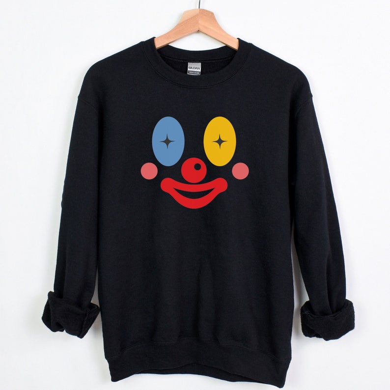 Clown Sweater Clown Sweatshirt Clowncore Clothing Halloween Shirt Kidcore Sweater Circus Joker Funny Koko Clown Cute Clown Gift Him Her image 2