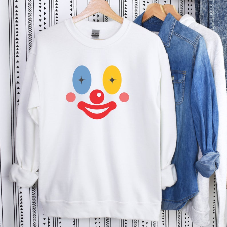Clown Sweater Clown Sweatshirt Clowncore Clothing Halloween Shirt Kidcore Sweater Circus Joker Funny Koko Clown Cute Clown Gift Him Her image 4