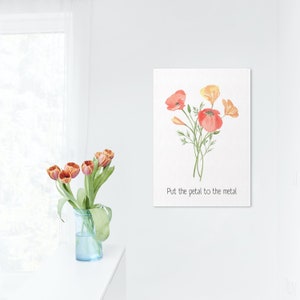 Floral Digital Print, DIGITAL DOWNLOAD, Flower Watercolor, Floral Wall Decor, Quote Wall Art, Spring Wall Art, PRINTABLE Wall Art