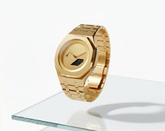 Casioak Customized Watch by [modlab company] - Signature Series GOLD - Men's Analog-Digital Watch [MLC-203]