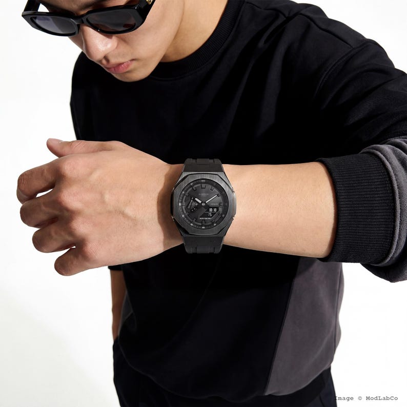 modlab company Classic Series Octagonal Modded Watch — Black Rubber 42mm — MLC-106 image 5
