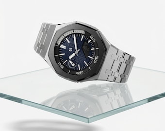 modlab company Bespoke Series Octagonal Modded Watch — Silver Metal 42mm — MLC-334