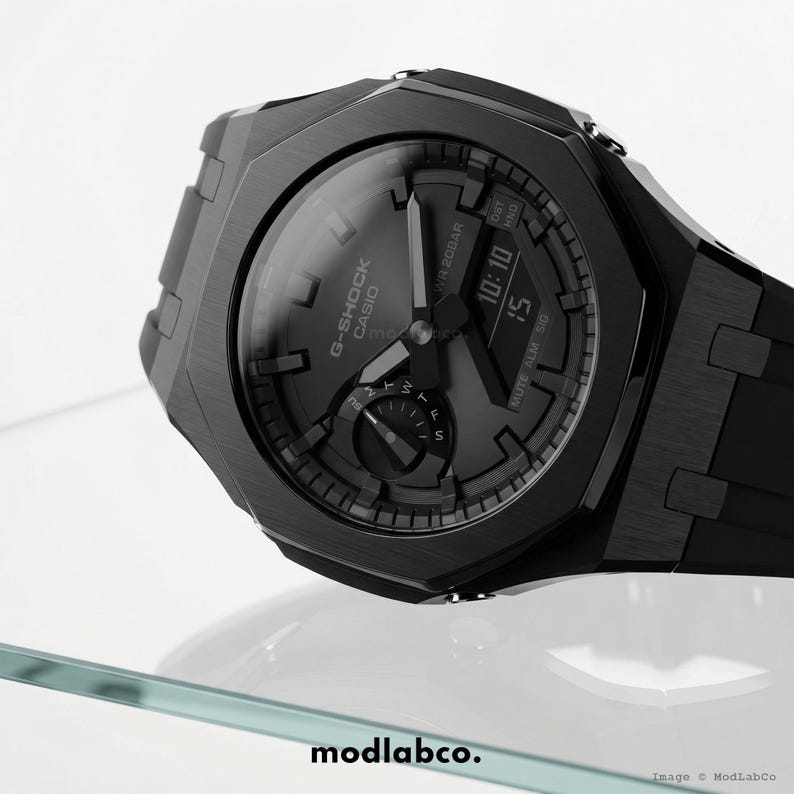modlab company Classic Series Octagonal Modded Watch — Black Rubber 42mm — MLC-106 image 1