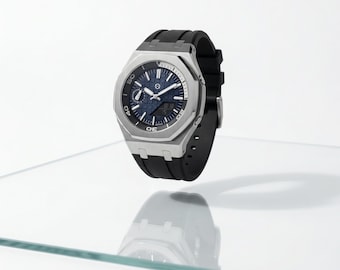 modlab company Bespoke Series Octagonal Modded Watch — Silver Rubber 42mm — MLC-321