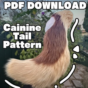 DIY Canine Tail Pattern - PDF DOWNLOAD - Wolf Dog Tail - Hidden Belt Loop Tutorial