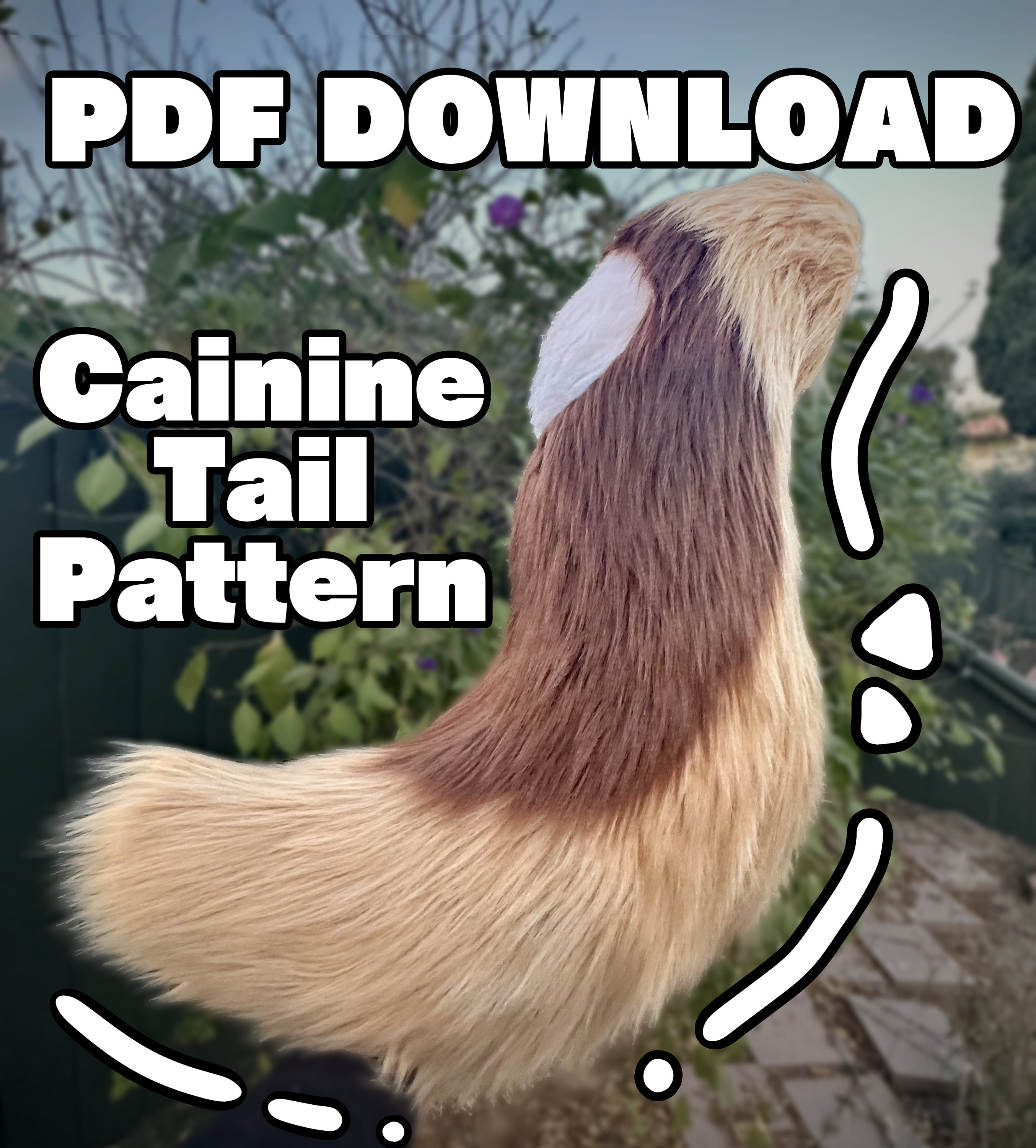 DIY Canine Tail Pattern PDF DOWNLOAD Wolf Dog Tail Hidden Belt Loop