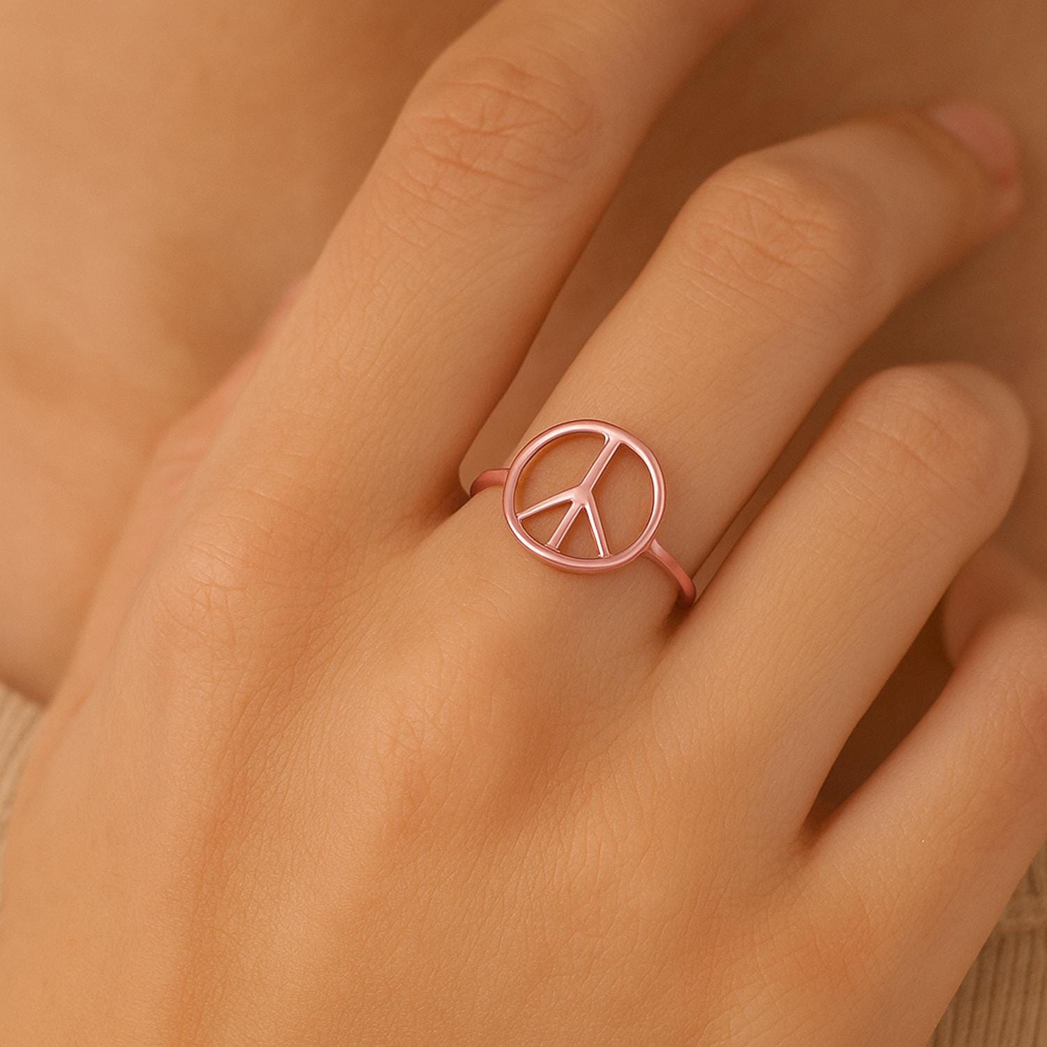 Handmade Peace Sign Ring: 925 Sterling Silver or Gold Filled - Etsy