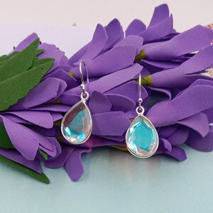 Angel Aura Quartz Teardrop Earrings, Handmade Earring, 925 Sterling Silver, Aura Quartz Earrings, Bezel Earring, Dangle Drop Earrings