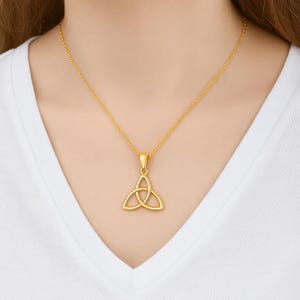 Sterling Silver Celtic Knot Necklace: Irish Triquetra Trinity Pendant