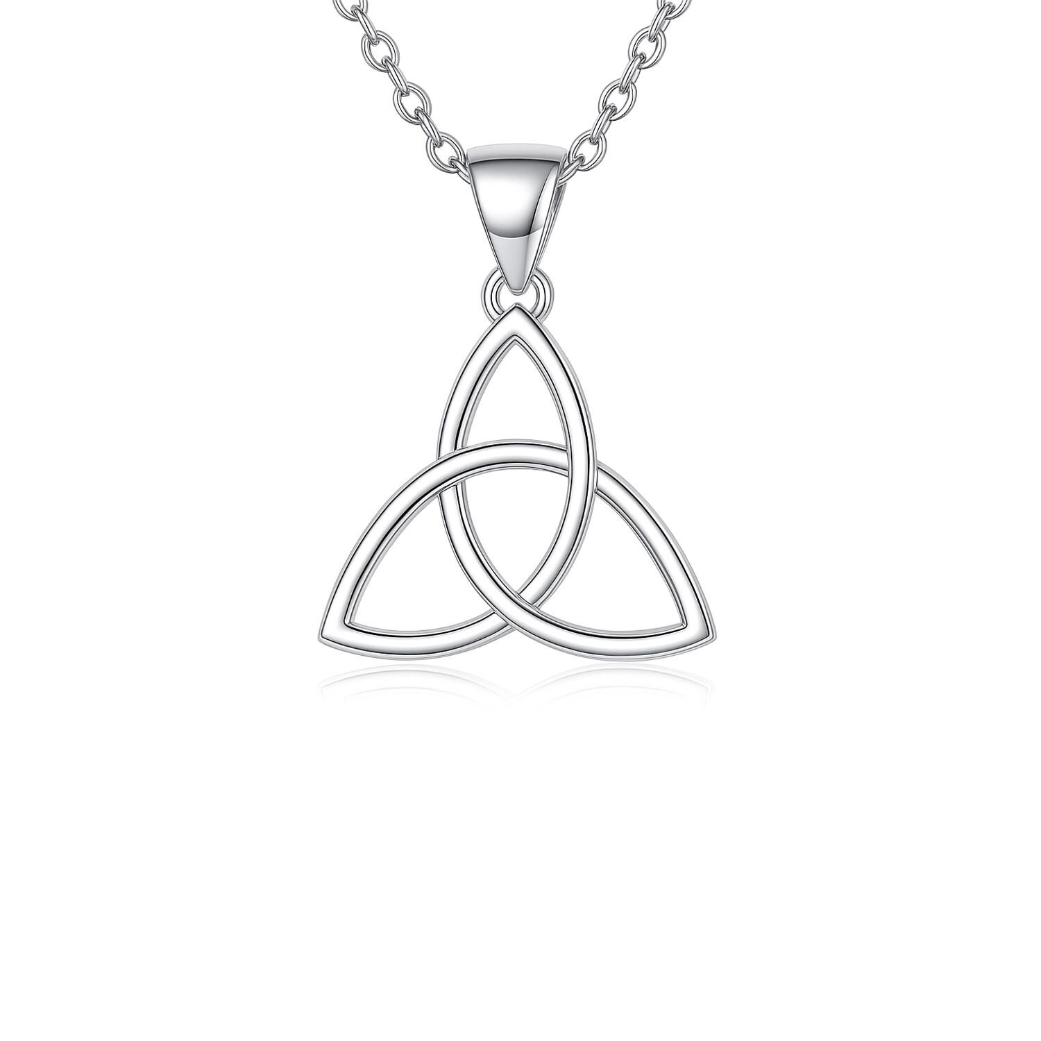 Collana Celtica In Argento S925 Con Ciondolo Croce E Nodo Trinità | Portafortuna Irlandese | ECHOOY - 4