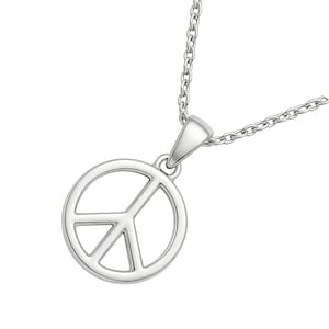 Sterlingzilveren hanger met vredesteken: handgemaakte boho hippiebedel