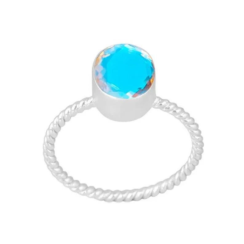 Auora Quartz Rings, Angel Aura Quartz 925 Sterling Silver Handmade Ring For Women