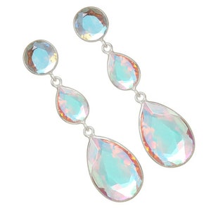 Angel Aura Quartz Earring , 925 Sterling Silver Earring , Handmade Earring , Dangle Earring , Natural Angel Aura Quartz Earring