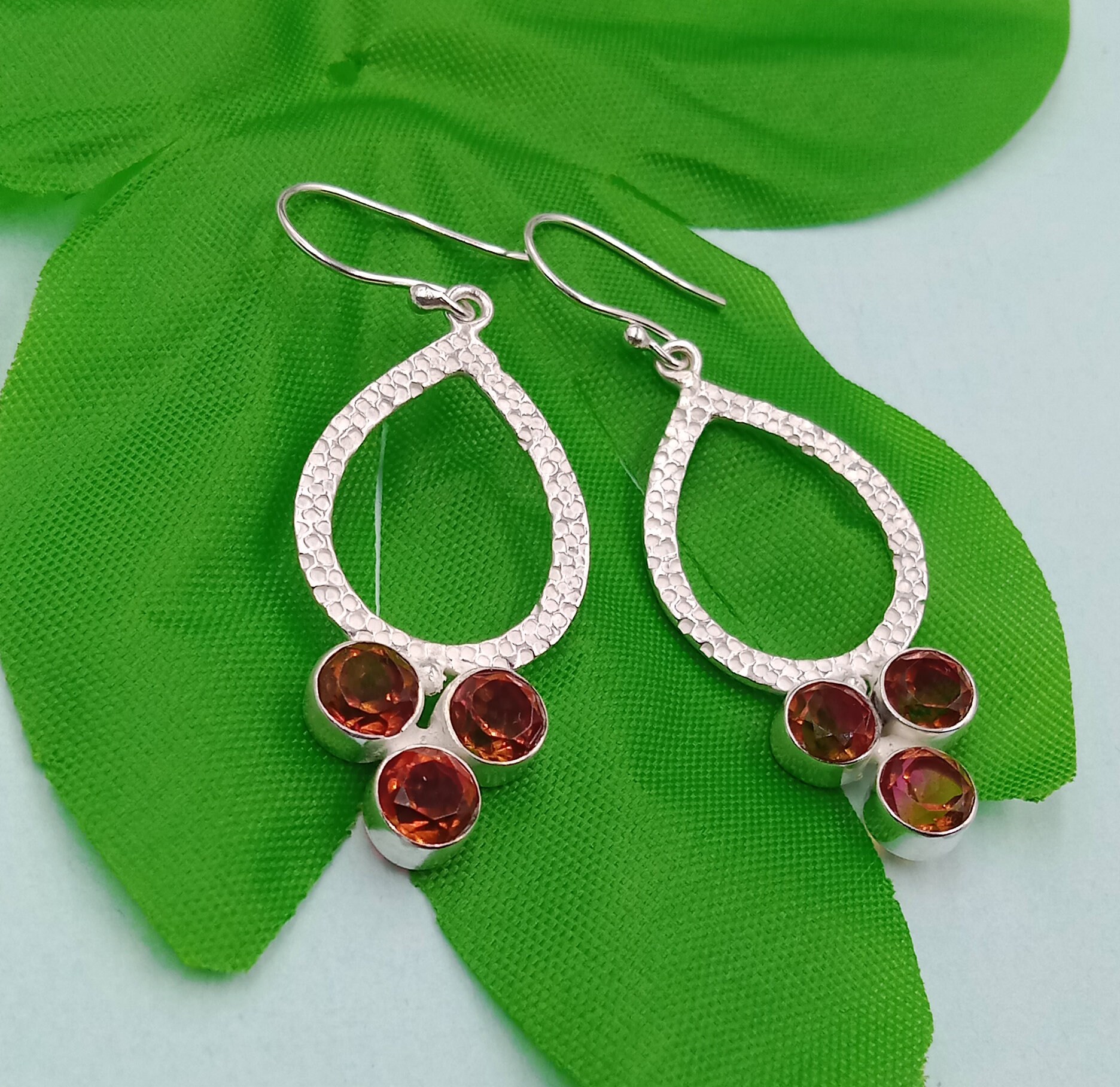 Orecchini Lobo Donna In Argento Con Tormalina - Foto 2