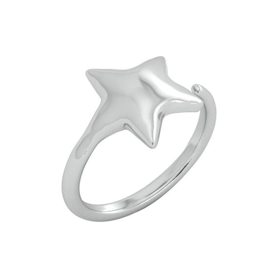 Sterling Silver Star Ring: Adjustable Nautical North Star Design
