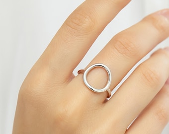 Open Circle Karma Ring: 925 Sterling Silver, Gold, Rose Gold