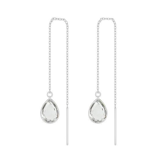 Starchenie Orecchini Pendenti da Donna Orecchini in Argento 925 con Taglio Principessa Orecchini con Pietre Preziose Orecchini con Pietra Portafortuna per Donna