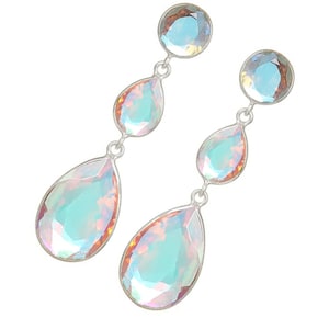Angel Aura Quartz Earring , 925 Sterling Silver Earring , Handmade Earring , Dangle Earring , Natural Angel Aura Quartz Earring