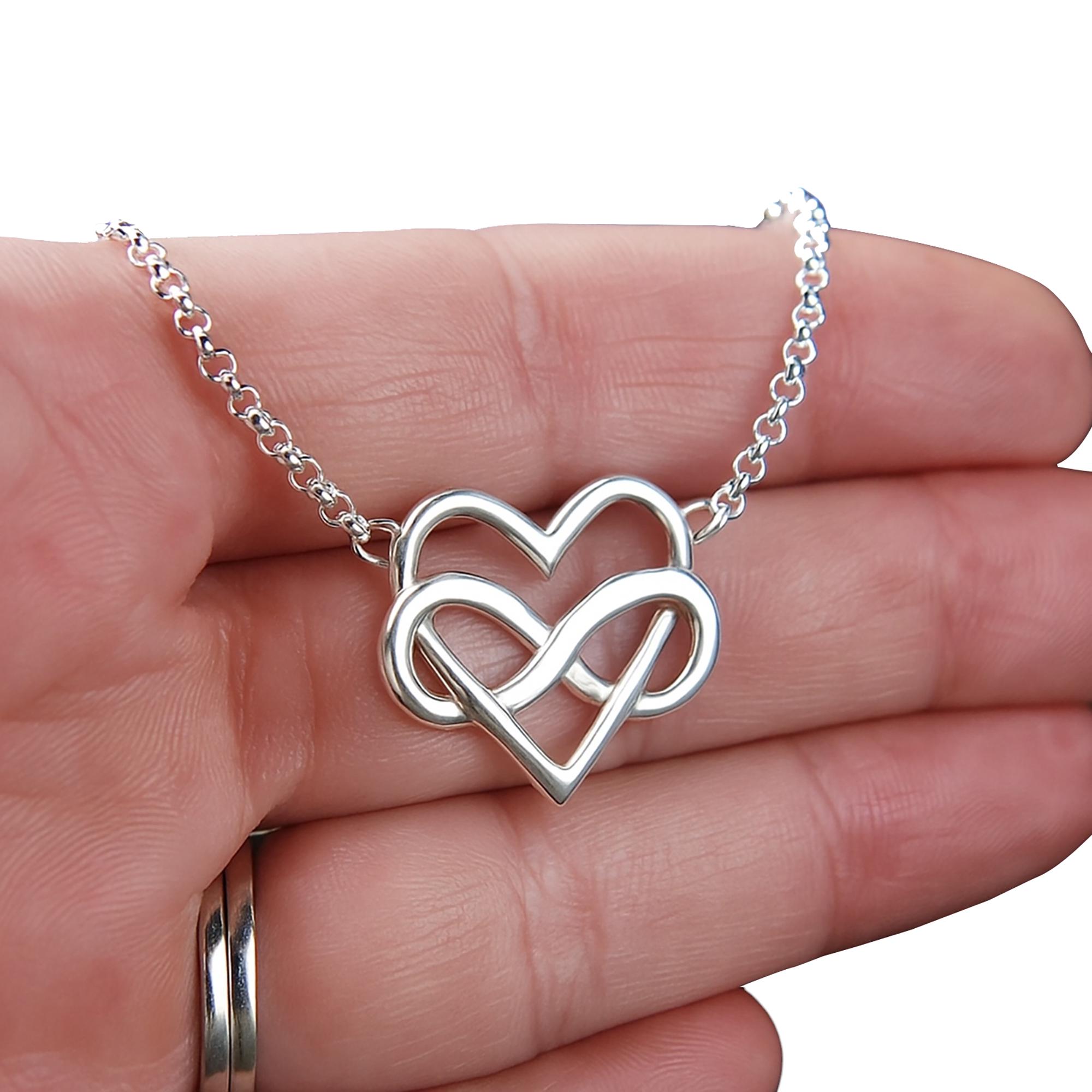 Sterling Silver Infinity Heart Necklace: Love Knot Pendant - Etsy