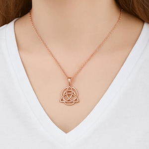 925 Sterling Silver Irish Triquetra Celtic Knot Pendant Necklace For Women Triquetra Charm Infinity Knot Gold Filled Pendant Gift For Her