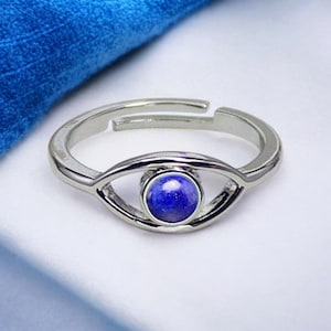 Anello dell'eternità con occhio maligno, anello con occhio d'argento, anello con occhio onniveggente, divinazione, anello da strega, gioielli con occhio maligno, fascia dell'eternità, anello di protezione