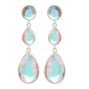 Angel Aura Quartz Earring , 925 Sterling Silver Earring , Handmade Earring , Dangle Earring , Natural Angel Aura Quartz Earring