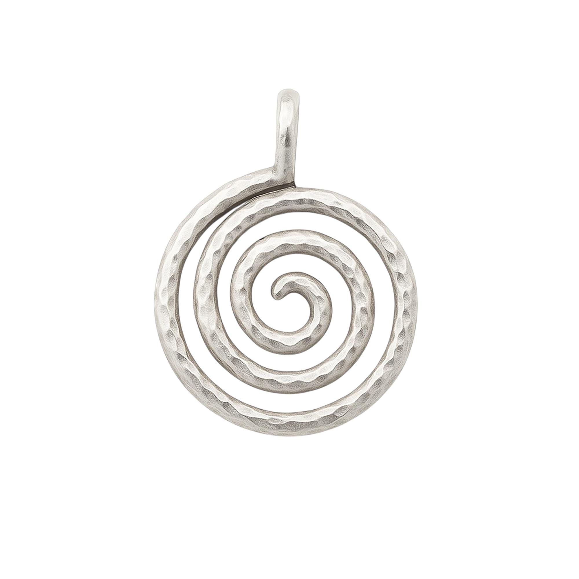 925 Sterling Silver Spiral Pendant: Handmade Boho Necklace Charm